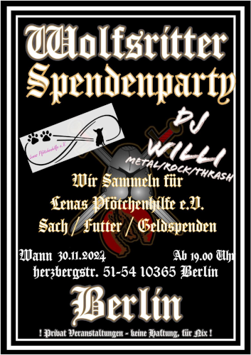 Flyer Spendenparty 2024